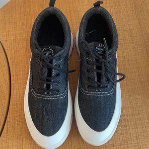 Stella McCartney Trace Denim Platform sneakers shoes black pink with laces